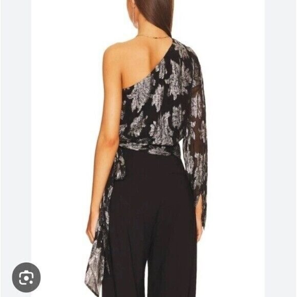 Karina Grimaldi Daniela Jaquard Print-Black Flower Metal Size Small NWT - Picture 3 of 12